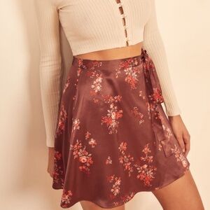 Reformation Simi Silk Wrap Skirt Size 0